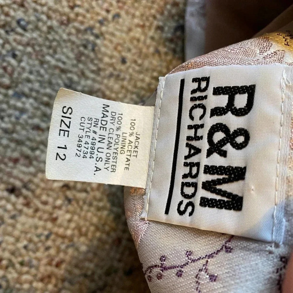 R&M Richards Beautiful Elegant Flowers Printed Jacket Women Size 12 - Picture 4 of 5